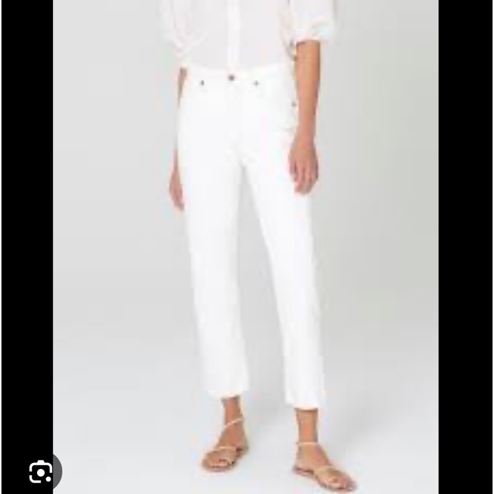 Citizens of Humanity Charlotte Crop High Rise Straight Leg White Jean - Size 29